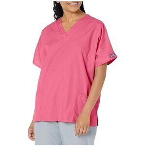 Cherokee Workwear V-Neck Pink Scrub Top 3XL Cotton Blend